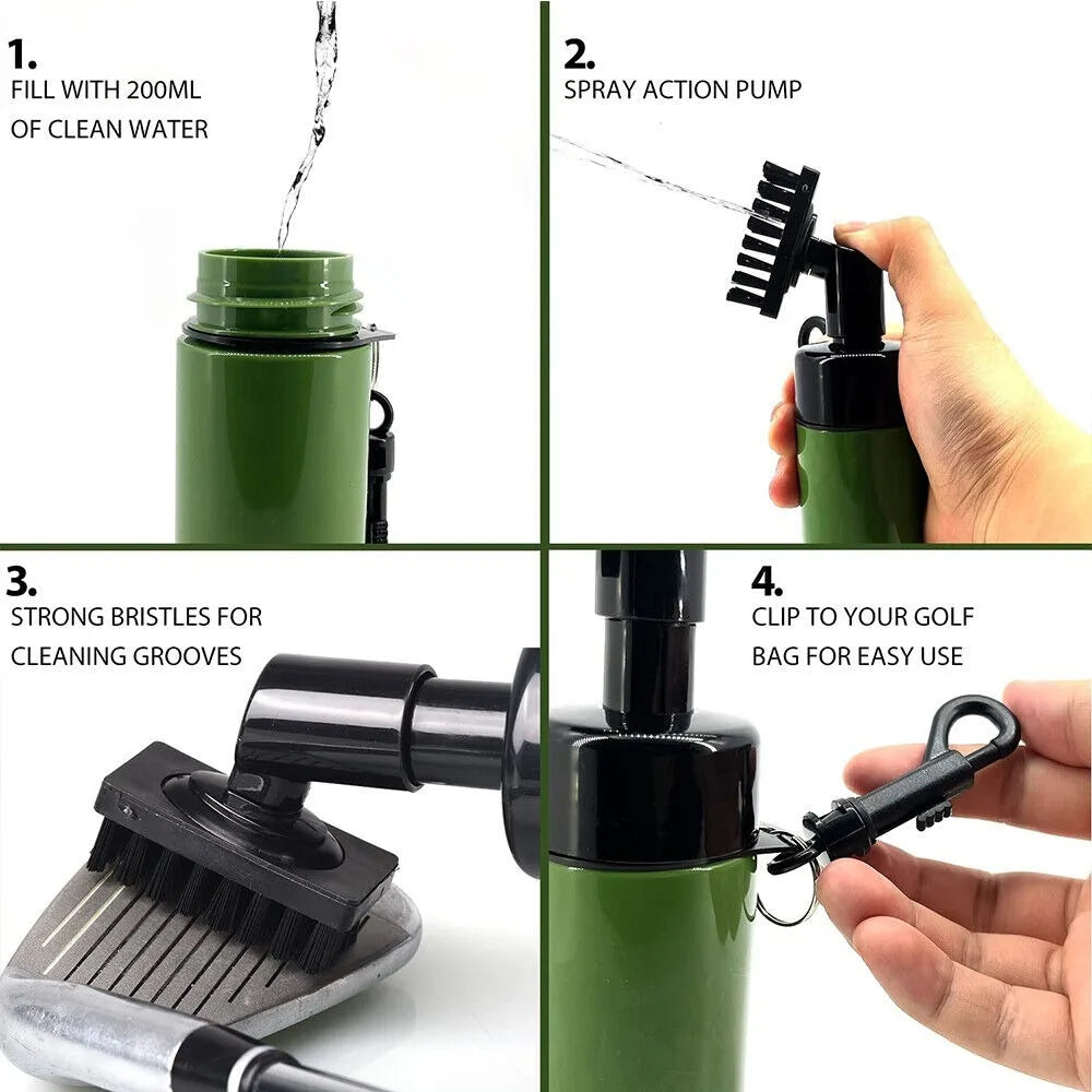 Professional Golf Club Cleaner Brush Automatic Water Plastic Golf Groove Cleaner Portable Golf Accessories Golf Cleaning Kit